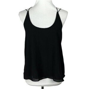 Vintage Y2K Sheer Cami Tank Top Womens Small Black